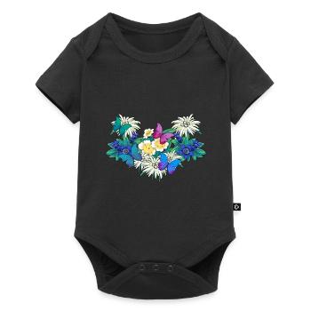 Early Spring Season Flowers Butterflies - Baby Premium short-sleeve bodysuit - black - Front