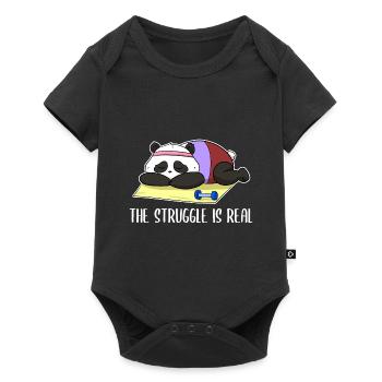 La lutte est un véritable entraînement d’ours panda - Body à manches courtes Premium Bébé - noir - Devant