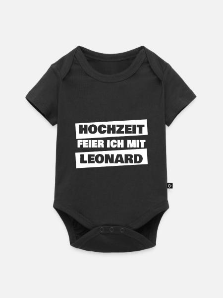 Geschenk für Leonard - Baby Premium Kurzarmbody - Schwarz