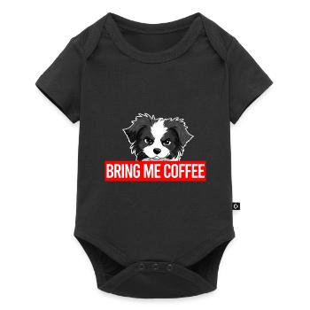 Angry Collie - Bring me coffee - Baby Premium Kurzarmbody - Schwarz - Vorne