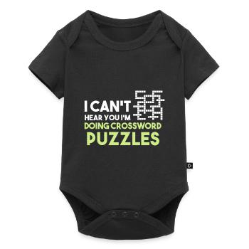 I Can't Hear You I'm Doing Crossword Puzzles - Baby Premium Kurzarmbody - Schwarz - Vorne