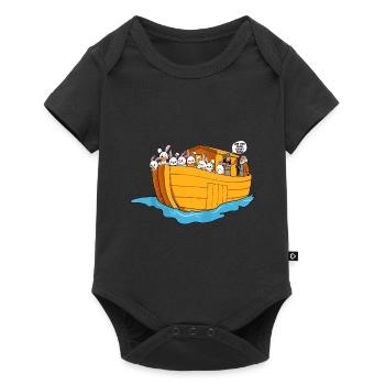 Arche de Noé bateau lapins - Body à manches courtes Premium Bébé - noir - Devant