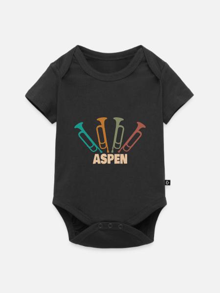 Vorname Aspen - Baby Premium Kurzarmbody - Schwarz