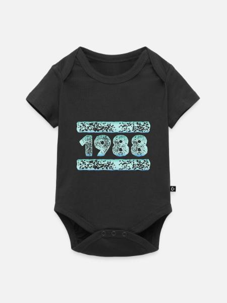 1988 - Baby Premium Kurzarmbody - Schwarz