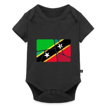 Land Flagge St. Kitts und Nevis - Baby Premium Kurzarmbody - Schwarz - Vorne