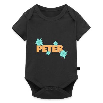 Edelweiß Peter - Baby Premium Kurzarmbody - Schwarz - Vorne