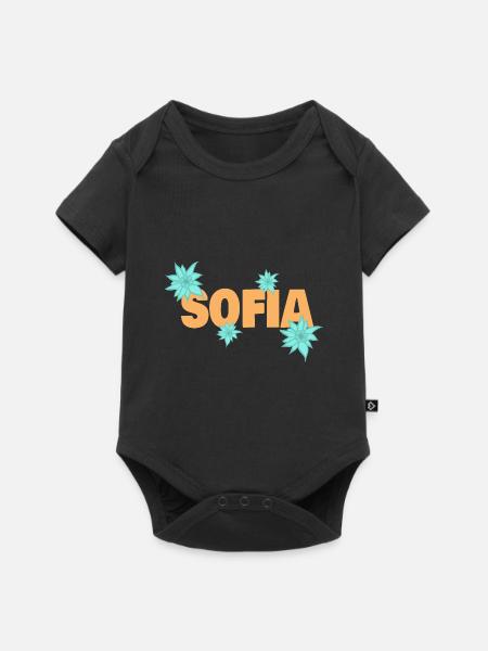 Geschenk für Sofia - Baby Premium Kurzarmbody - Schwarz
