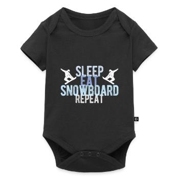 Snowboard Spruch für Snowboarder - Baby Premium Kurzarmbody - Schwarz - Vorne