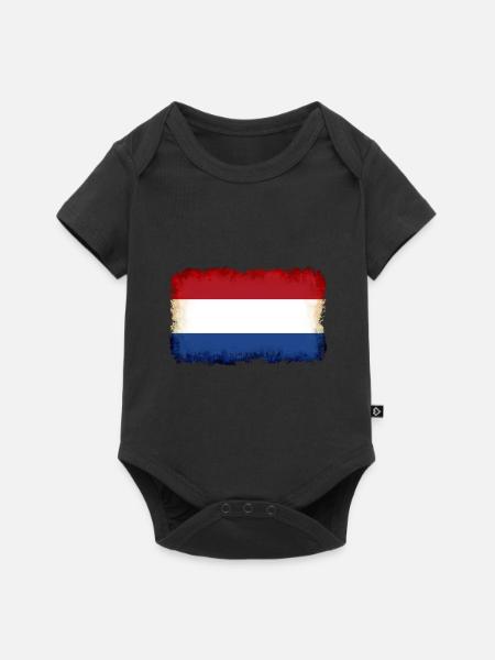 Nederland als Nederland - Premium babyrompertje met korte mouwen  - zwart