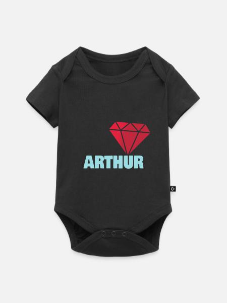 Noble Arthur - Body à manches courtes Premium Bébé - noir