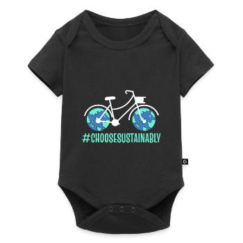 Nachhaltigkeitsfahrrad Nachhaltigkeitspädagoge - Baby Premium Kurzarmbody - Schwarz - Vorne
