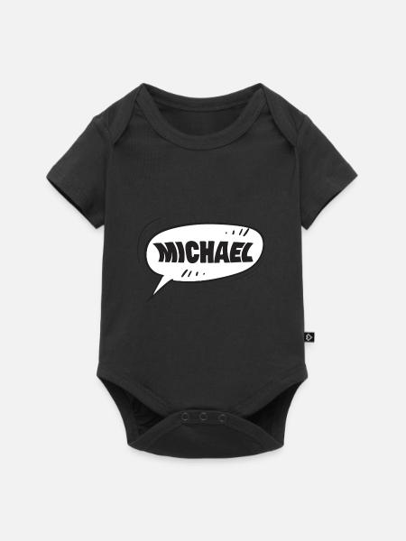 Geschenk für Michael - Baby Premium Kurzarmbody - Schwarz