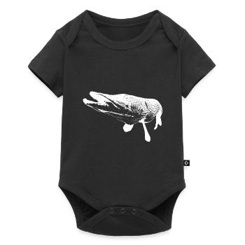 brochet - imprimé blanc - Body à manches courtes Premium Bébé - noir - Devant