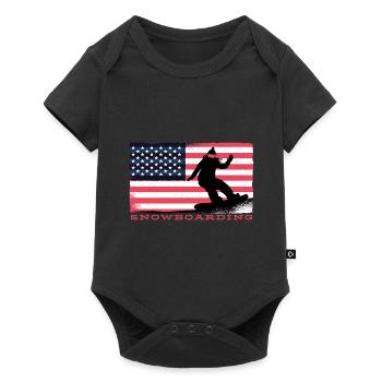 Snowboard Snowboarding Snowboarding Snowboard Holiday - Baby Premium short-sleeve bodysuit - black - Front