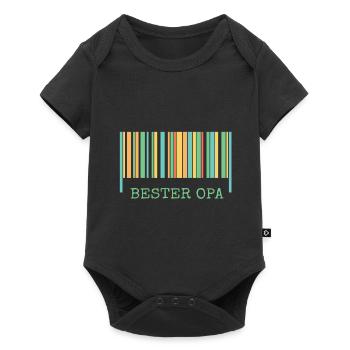 Strichcode Bester Opa - Baby Premium Kurzarmbody - Schwarz - Vorne
