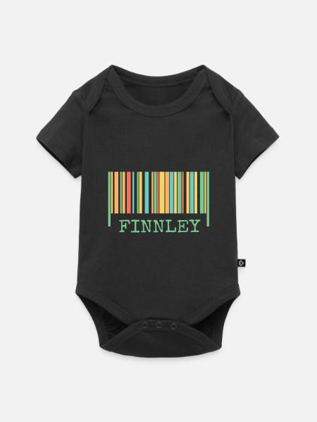 Strichcode Finnley - Baby Premium Kurzarmbody - Schwarz