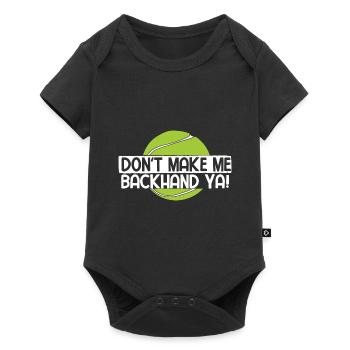 Tennisplatz Spruch Für Tennis - Baby Premium Kurzarmbody - Schwarz - Vorne