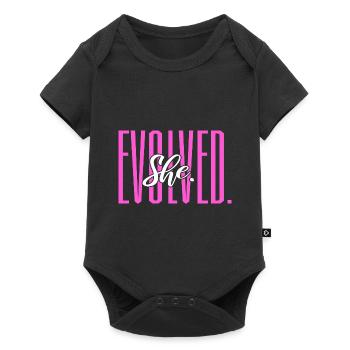 She Evolved Feminist - Baby Premium Kurzarmbody - Schwarz - Vorne