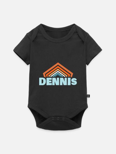 Geschenk für Dennis - Baby Premium Kurzarmbody - Schwarz