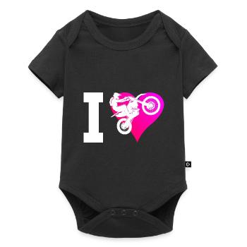 Supermoto Dirt Bike Motocross Freestyle Moto Femme - Body à manches courtes Premium Bébé - noir - Devant