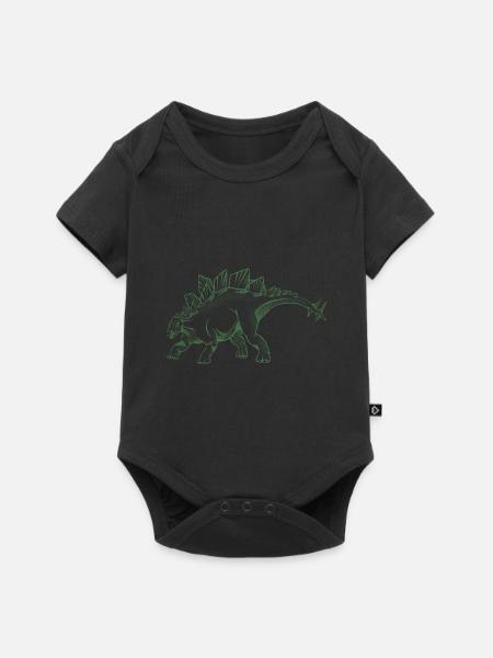 Stegosaurus - Baby Premium Kurzarmbody - Schwarz