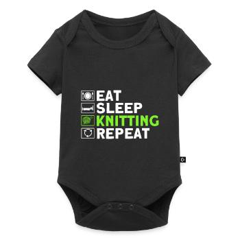 Knitting Knitting Knitting Lovers Gift - Baby Premium short-sleeve bodysuit - black - Front