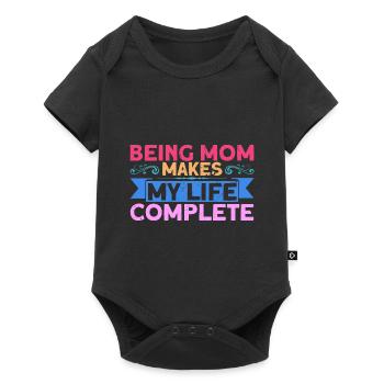 Mutter Mama Großmutter Geschenk - Baby Premium Kurzarmbody - Schwarz - Vorne