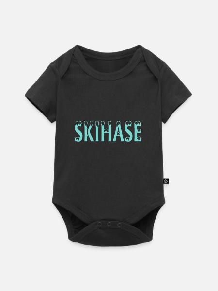 Skihase Ski - Baby Premium Kurzarmbody - Schwarz