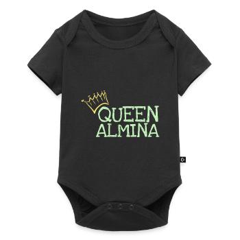 Almina - Baby Premium short-sleeve bodysuit - black - Front
