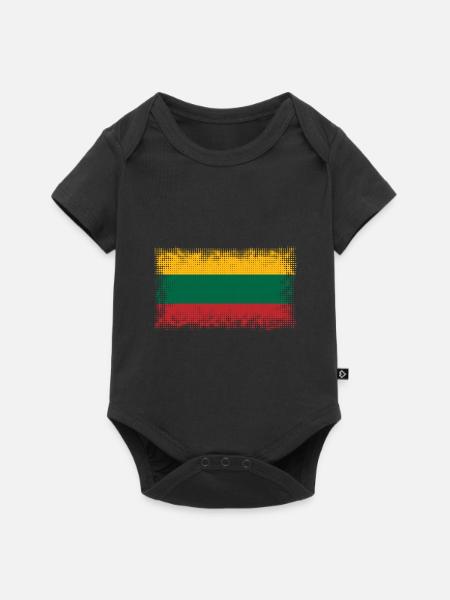 Litauen - Baby Premium Kurzarmbody - Schwarz