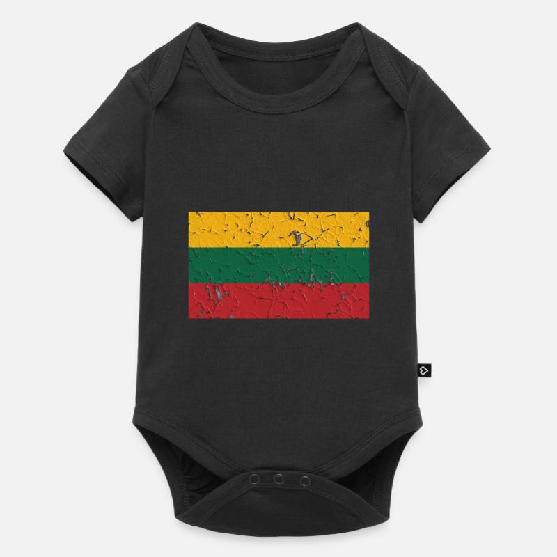 Pays pour la Lituanie Drapeau de la Lituanie - Body à manches courtes Premium Bébé - noir