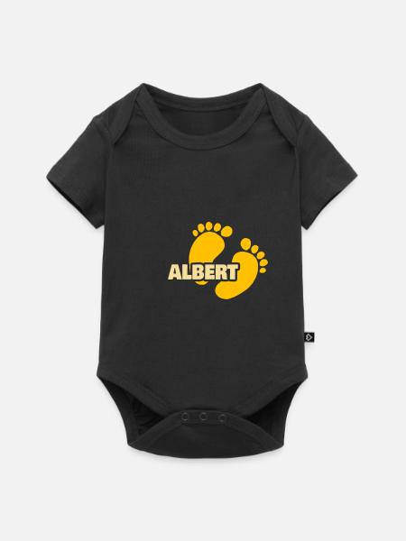 Geschenk für Albert - Baby Premium Kurzarmbody - Schwarz