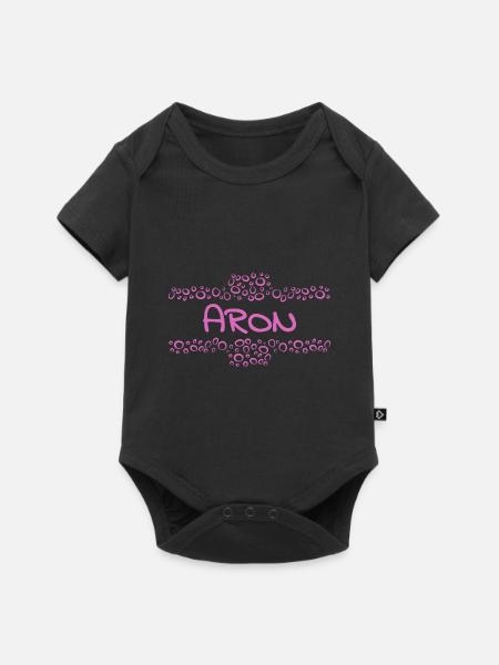 Aron als Vorname - Baby Premium Kurzarmbody - Schwarz