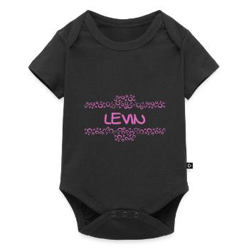 Geschenk für Levin - Baby Premium Kurzarmbody - Schwarz - Vorne