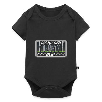 Die mit dem Hund geht | Hundebesitzerin Hundeshirt - Baby Premium Kurzarmbody - Schwarz - Vorne