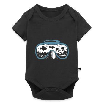 Taucherbrille Taucher - Baby Premium Kurzarmbody - Schwarz - Vorne