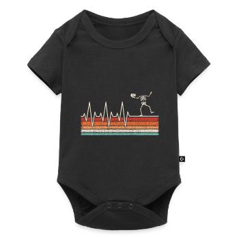 Skeleton Herzschlag - Baby Premium Kurzarmbody - Schwarz - Vorne