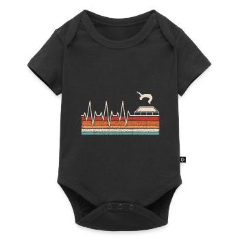 Trampolin Herzschlag - Baby Premium Kurzarmbody - Schwarz - Vorne
