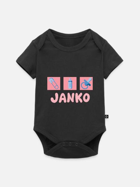 Schnuller Janko - Baby Premium Kurzarmbody - Schwarz
