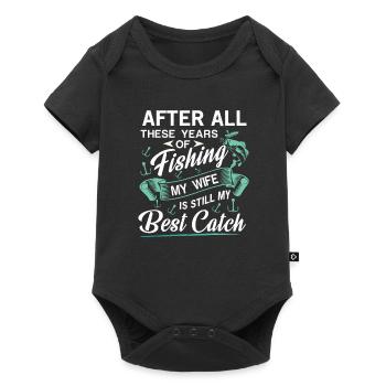 After all years of Fishing my Wife my best Catch - Baby Premium short-sleeve bodysuit - black - Front