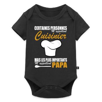 Cuisine shirt • Papa • Cuisinier Cadeau - Body à manches courtes Premium Bébé - noir - Devant
