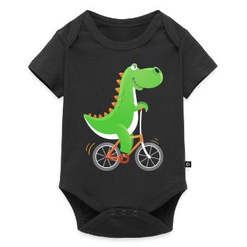Crocodile with Bike Alligator Cyclist Bike - Baby Premium short-sleeve bodysuit - black - Front