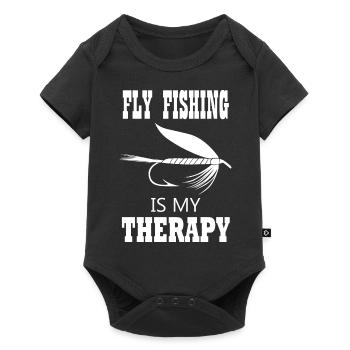 Fisherman Catching Fish Trout Fly Fishing - Baby Premium short-sleeve bodysuit - black - Front