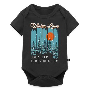 Winter Love Girl Likes Winter Cozy Winter Season - Baby Premium short-sleeve bodysuit - black - Front