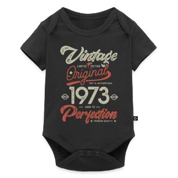 1973 anniversaire vintage 50 ans - Body à manches courtes Premium Bébé - noir - Devant