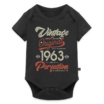 1963 anniversaire vintage 60 ans - Body à manches courtes Premium Bébé - noir - Devant