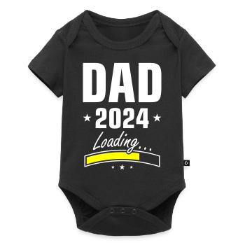 Papa 2024 Chargement Papa - Body à manches courtes Premium Bébé - noir - Devant