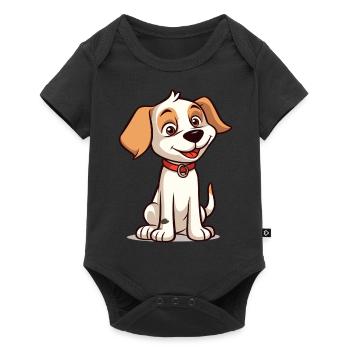 Niedliches Hundedesign für Hundebesitzer - Baby Premium Kurzarmbody - Schwarz - Vorne