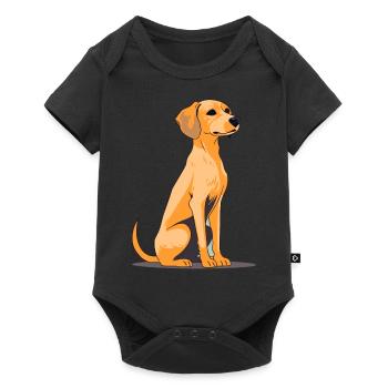 Conception de chien mignon pour les propriétaires de chiens - Body à manches courtes Premium Bébé - noir - Devant