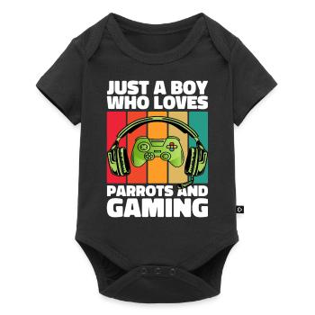 Gamer & Parrots: Video Games & Colorful Adventure - Baby Premium short-sleeve bodysuit - black - Front
